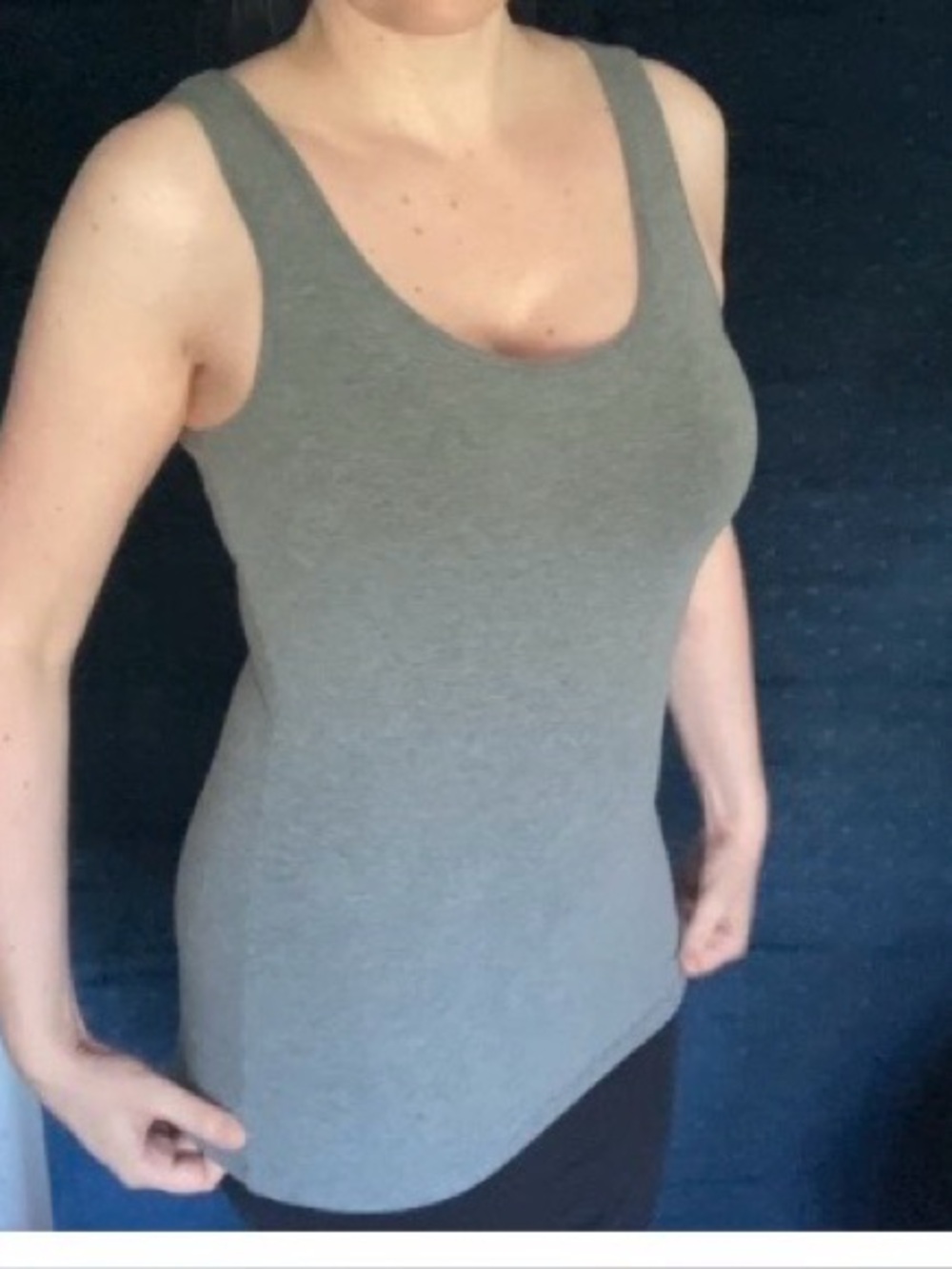 Women's Felina Scoop Neck Tank Top in Dark Grey. Size S. Measurements in pics.